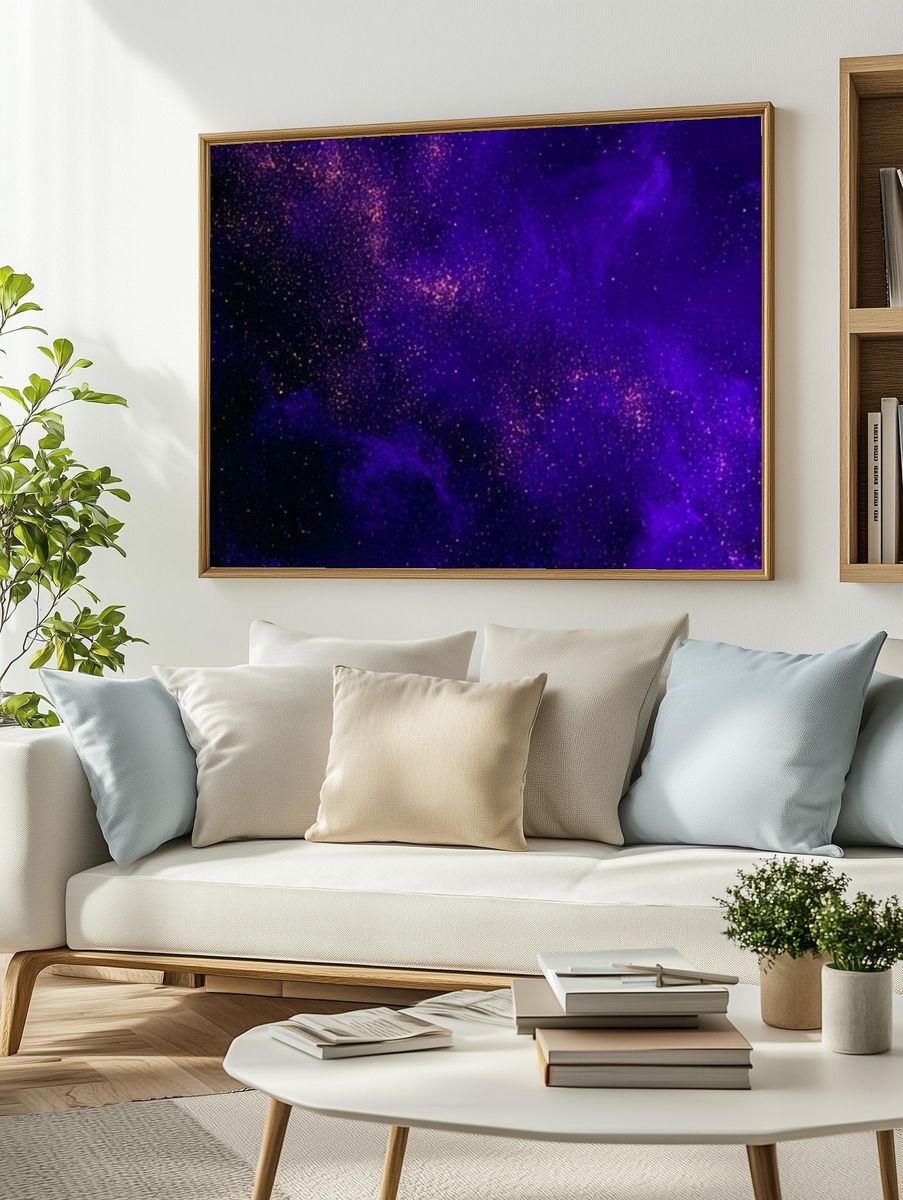 Purple Cosmic Nebula Abstract Poster. — room view 2