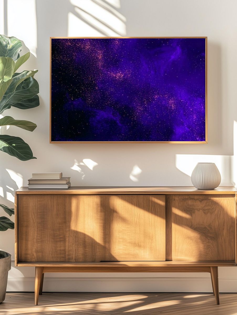 Purple Cosmic Nebula Abstract Poster. — room view 3