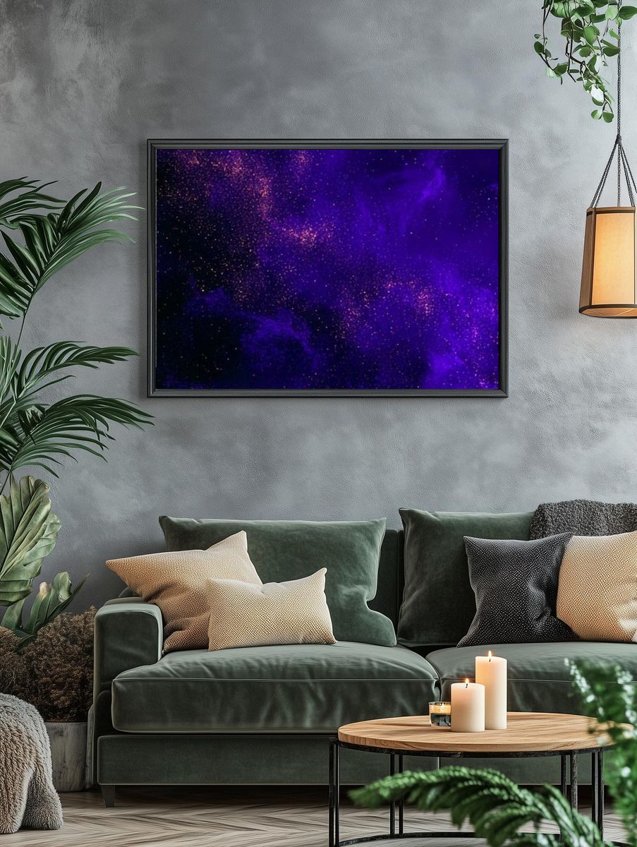 Purple Cosmic Nebula Abstract Poster. — room view 4