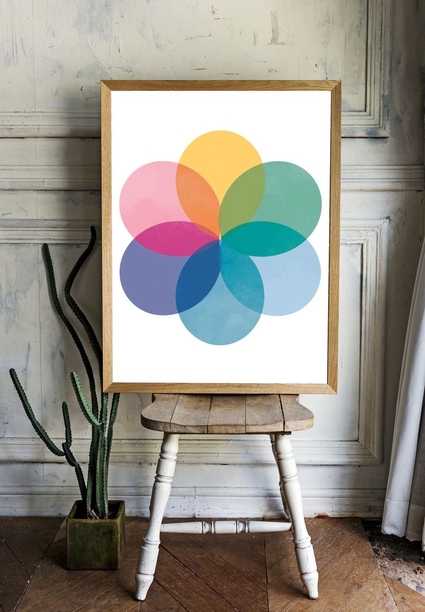 Pastel Petal Geometry Poster. — room view 1