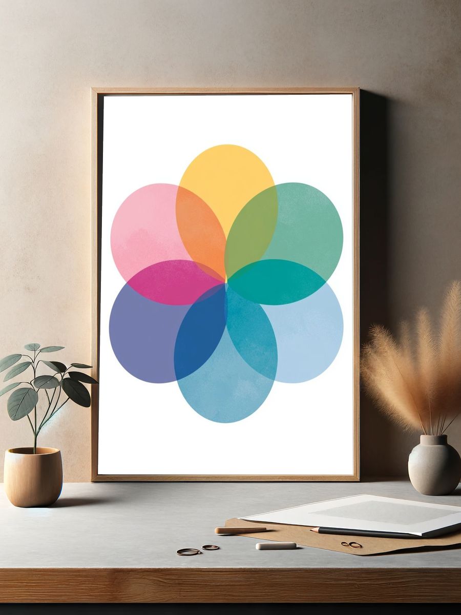 Pastel Petal Geometry Poster. — room view 2