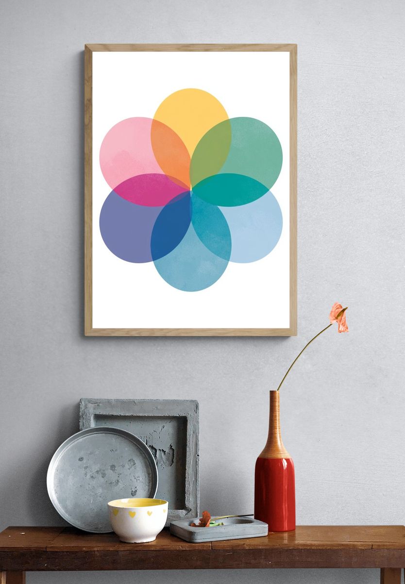 Pastel Petal Geometry Poster. — room view 3