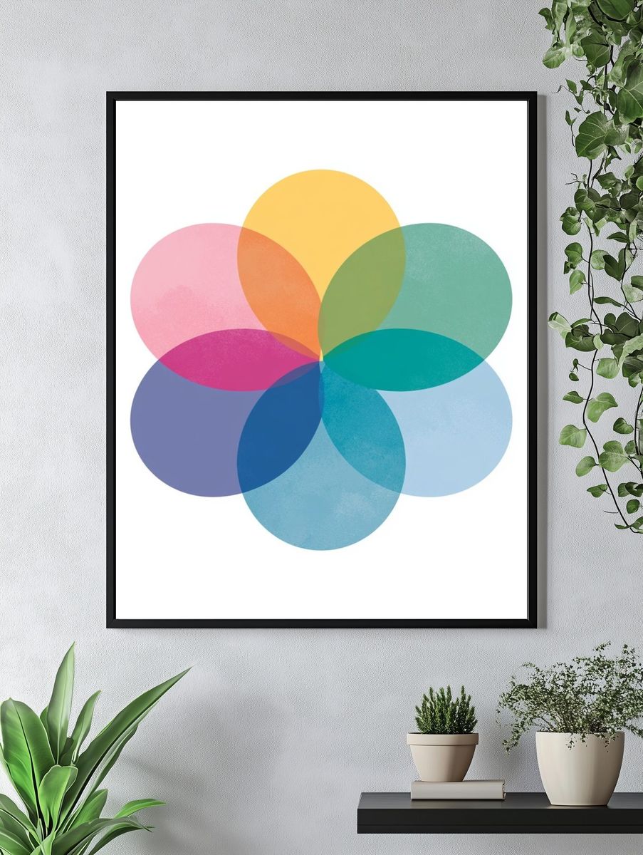 Pastel Petal Geometry Poster. — room view 4