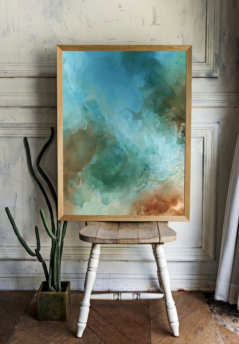 Oceanic Cloudscape Abstract Poster. — room view 1
