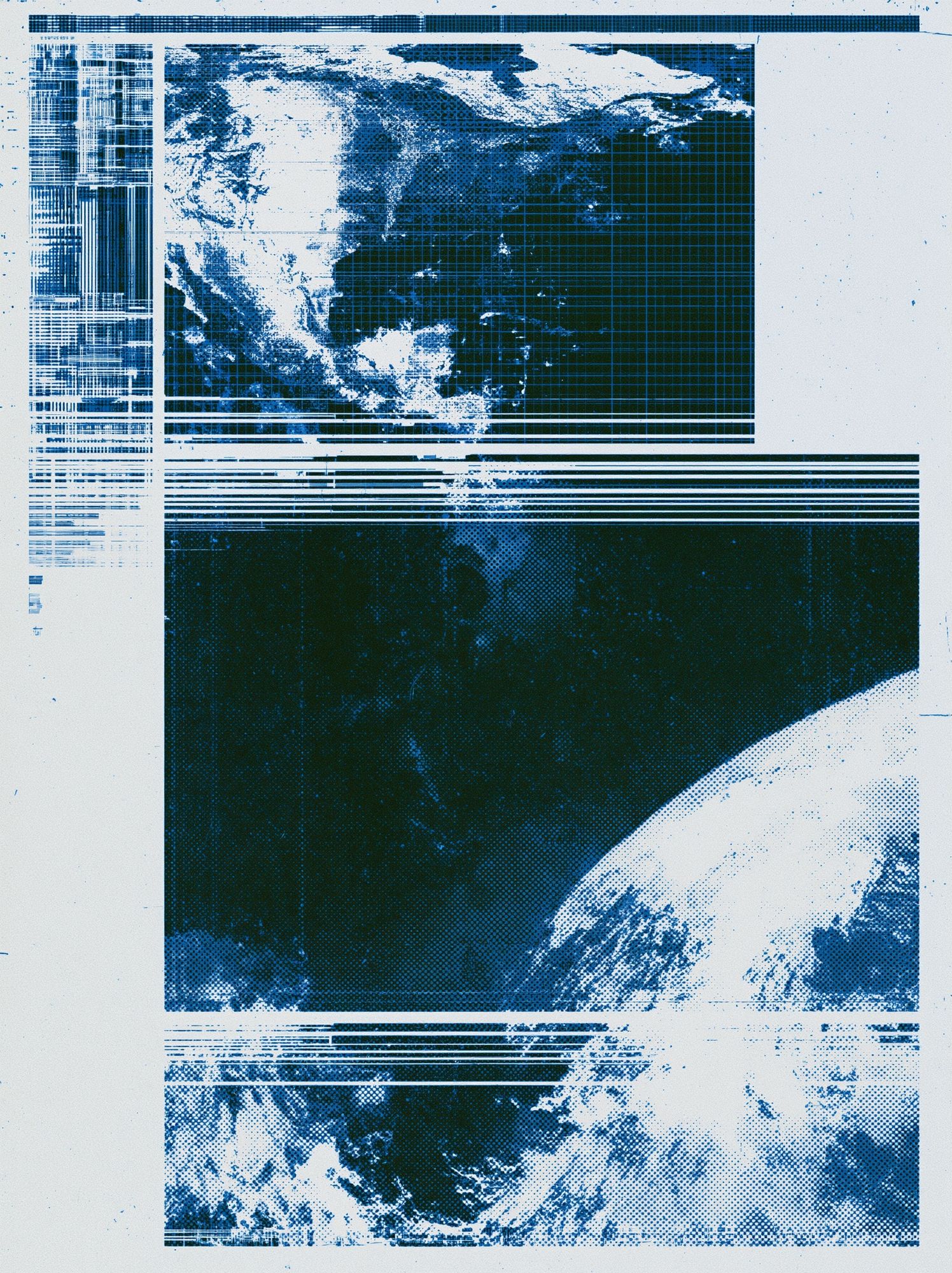 Glitched Earth Abstract Poster. poster — abstract art
