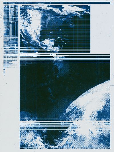 Glitched Earth Abstract Poster. poster