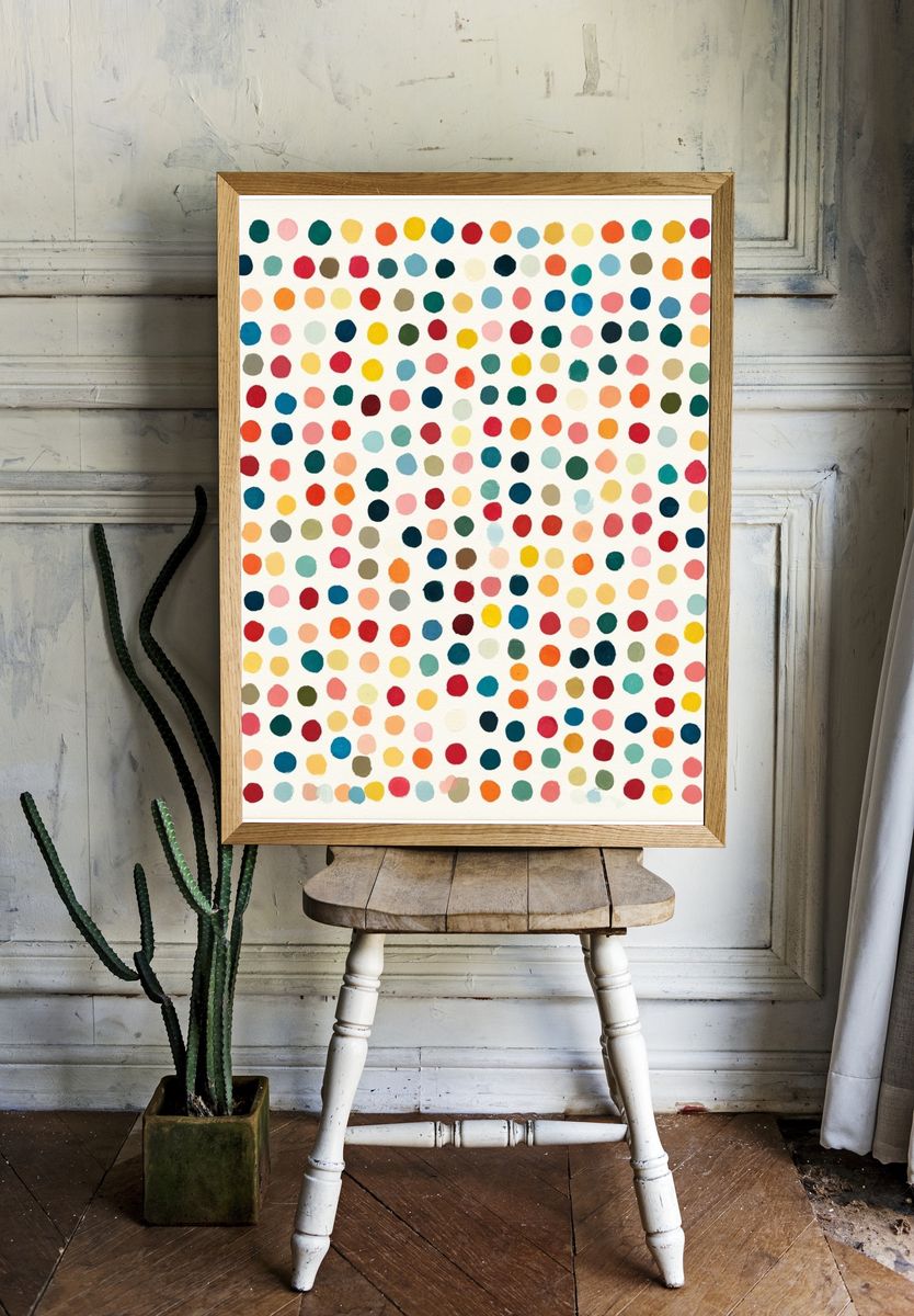 Color Dot Pattern Abstract Poster. — room view 1