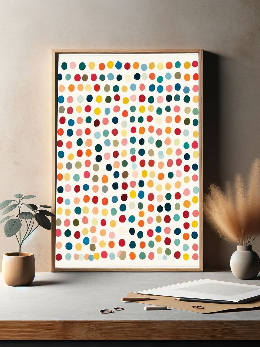 Color Dot Pattern Abstract Poster. — room view 2