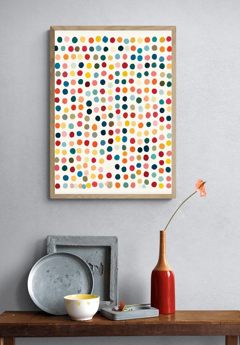 Color Dot Pattern Abstract Poster. — room view 3