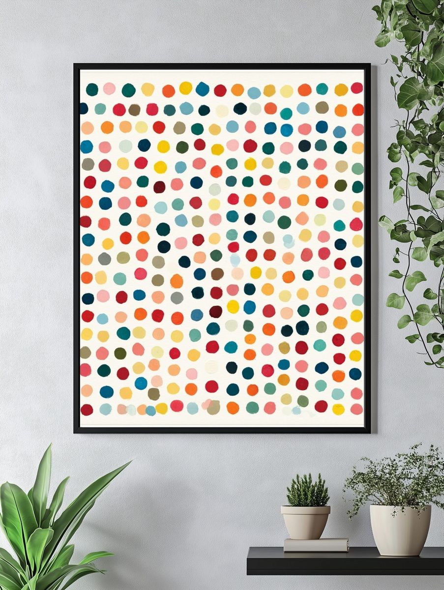 Color Dot Pattern Abstract Poster. — room view 4