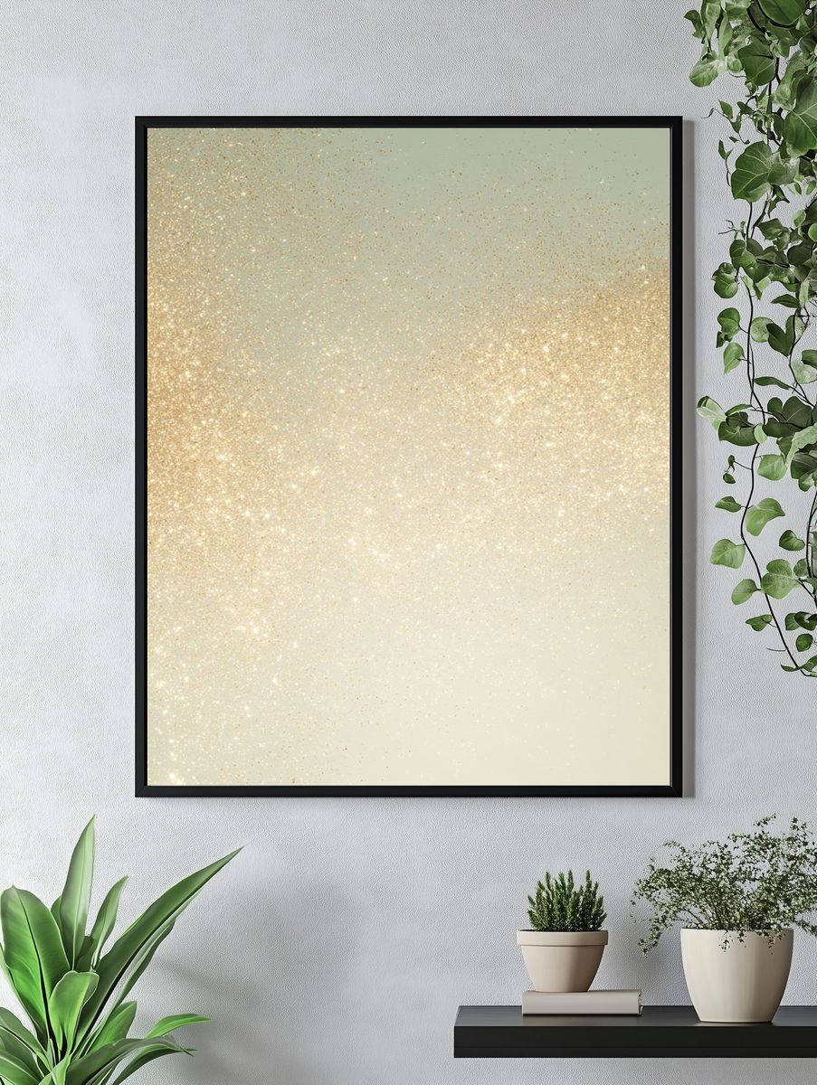 Gold Glitter Gradient Abstract Poster. — room view 4