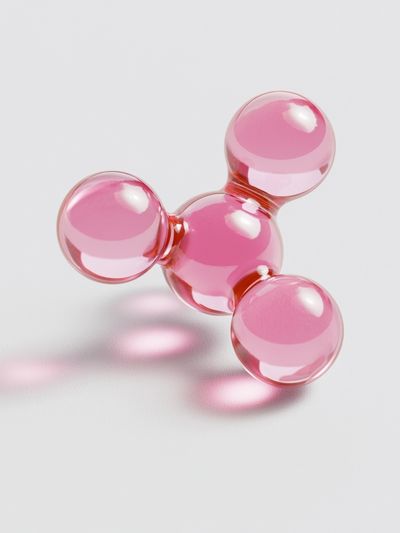 Pink Glass Molecule Abstract Poster. poster