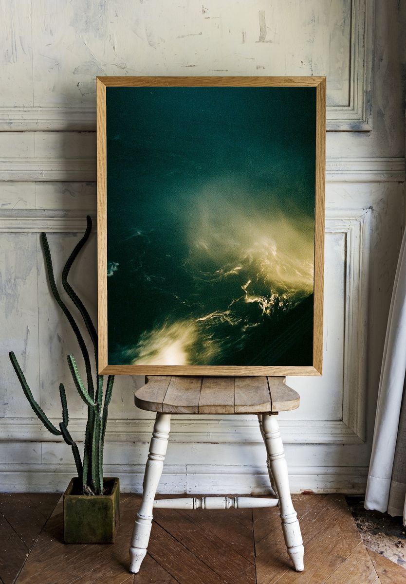 Emerald Nebula Abstract Poster. — room view 1