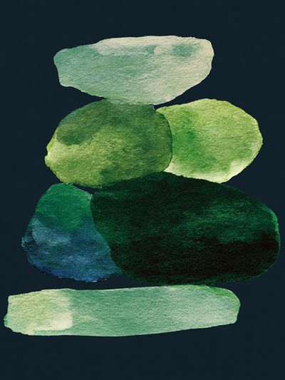 Emerald Stone Stack Abstract Poster.