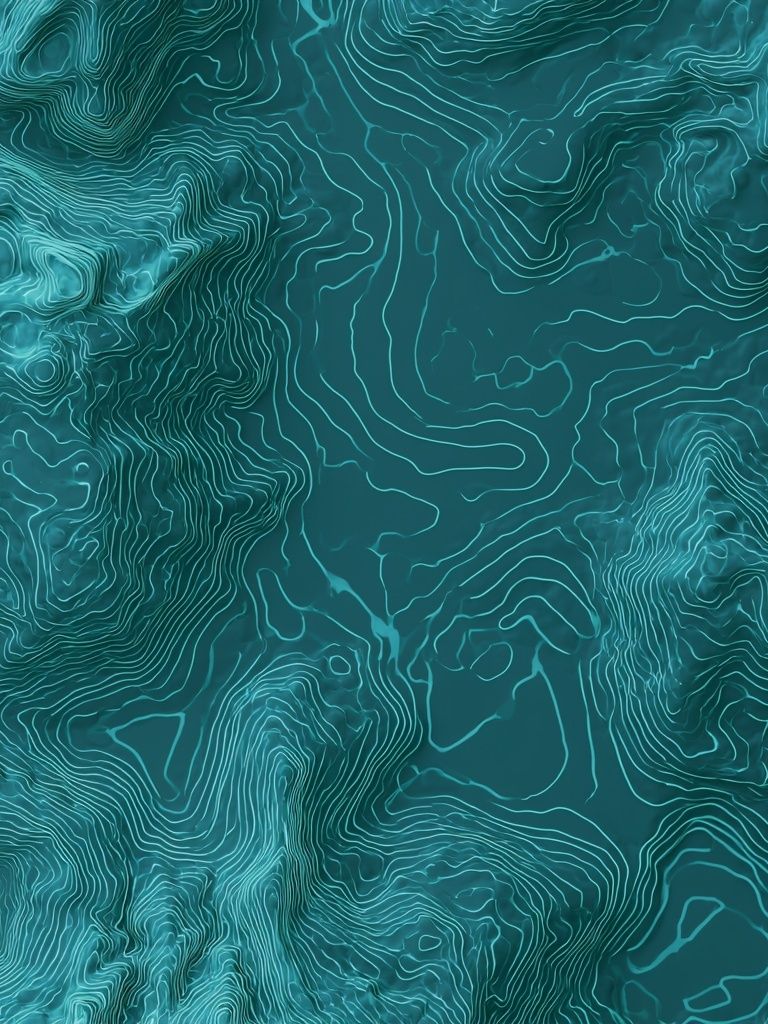 Teal Topographic Abstract Poster. poster detail