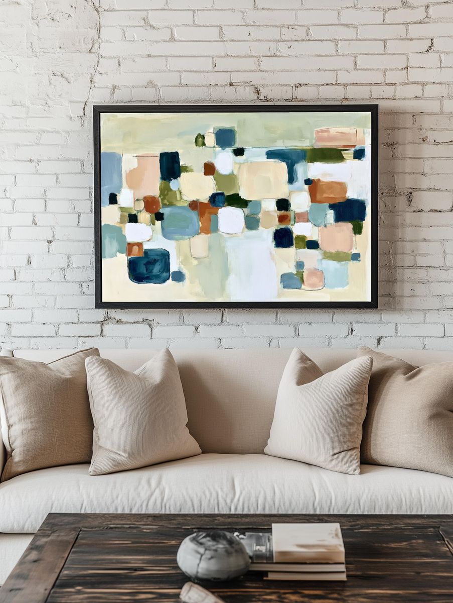 Soft Geometric Blocks Abstract Poster. — room view 1