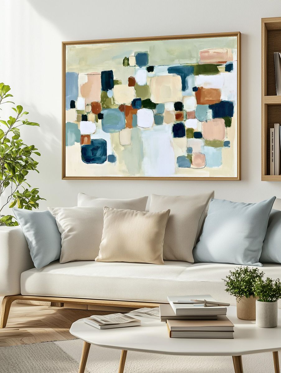 Soft Geometric Blocks Abstract Poster. — room view 2