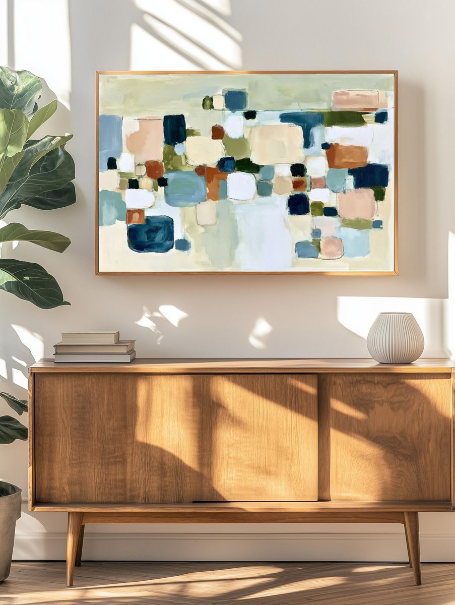 Soft Geometric Blocks Abstract Poster. — room view 3