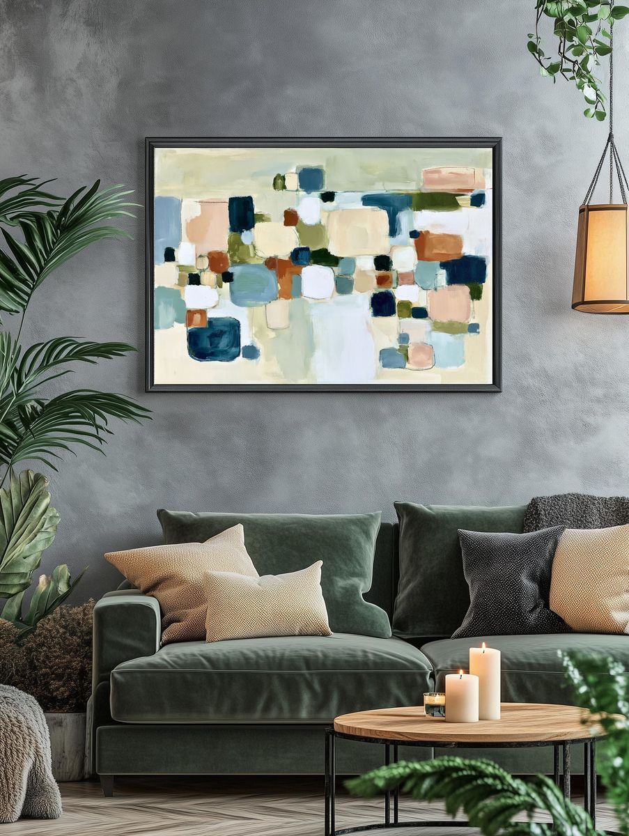 Soft Geometric Blocks Abstract Poster. — room view 4