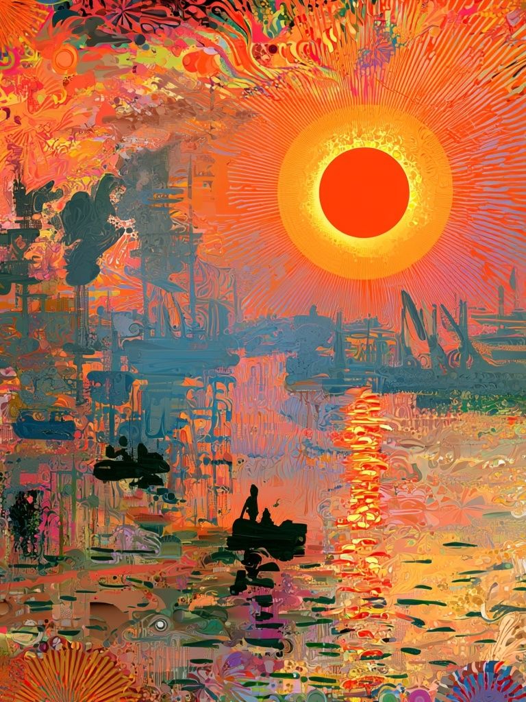 Radiant Sunset Abstract Poster. poster detail