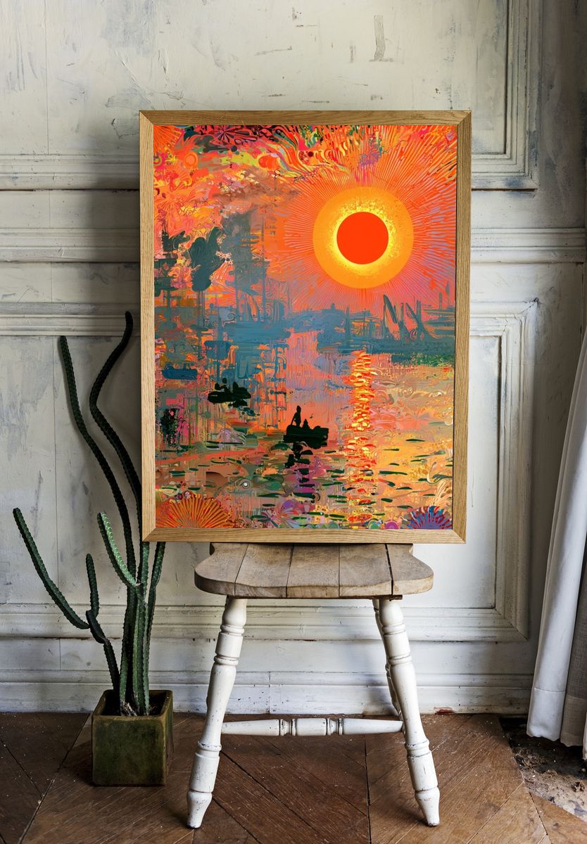 Radiant Sunset Abstract Poster. room preview