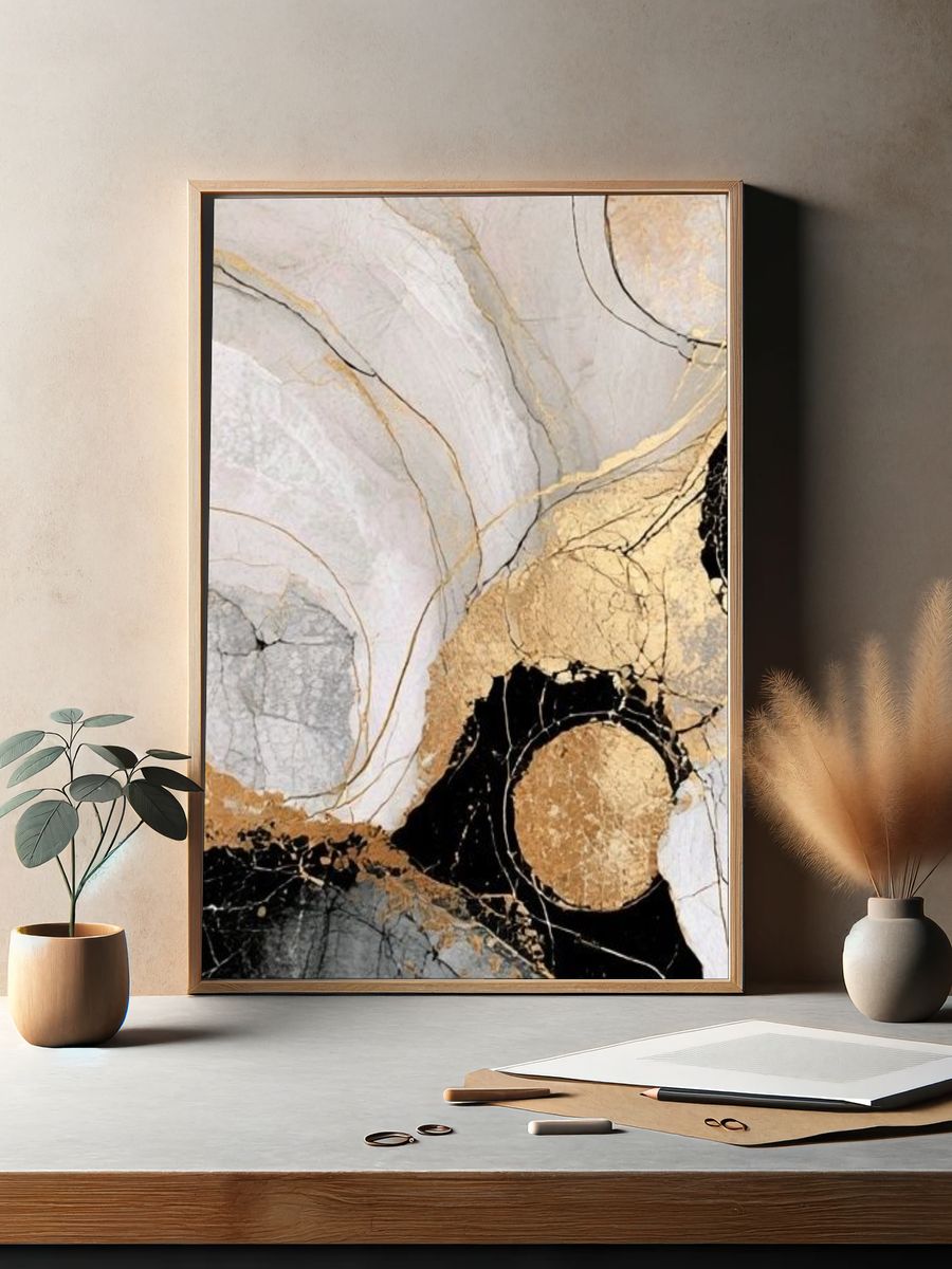 Marble Veins Abstract Poster. — room view 2
