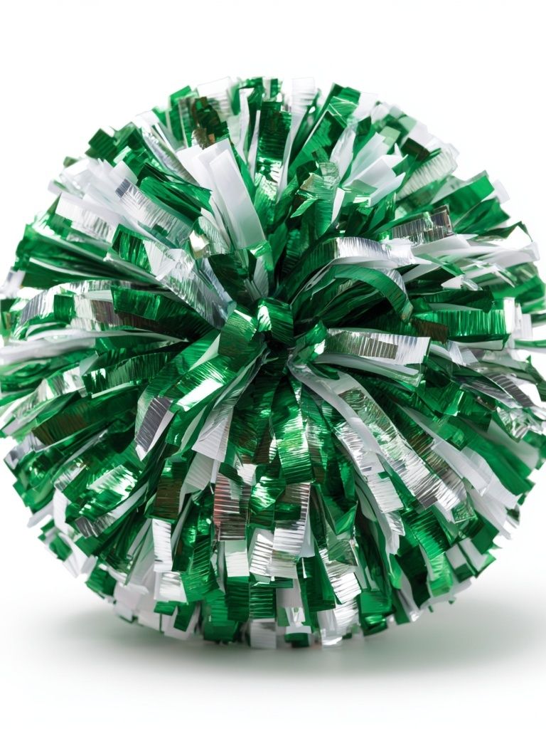 Green and White Pom-Pom Poster. poster — abstract art