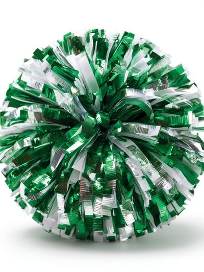 Green and White Pom-Pom Poster. poster