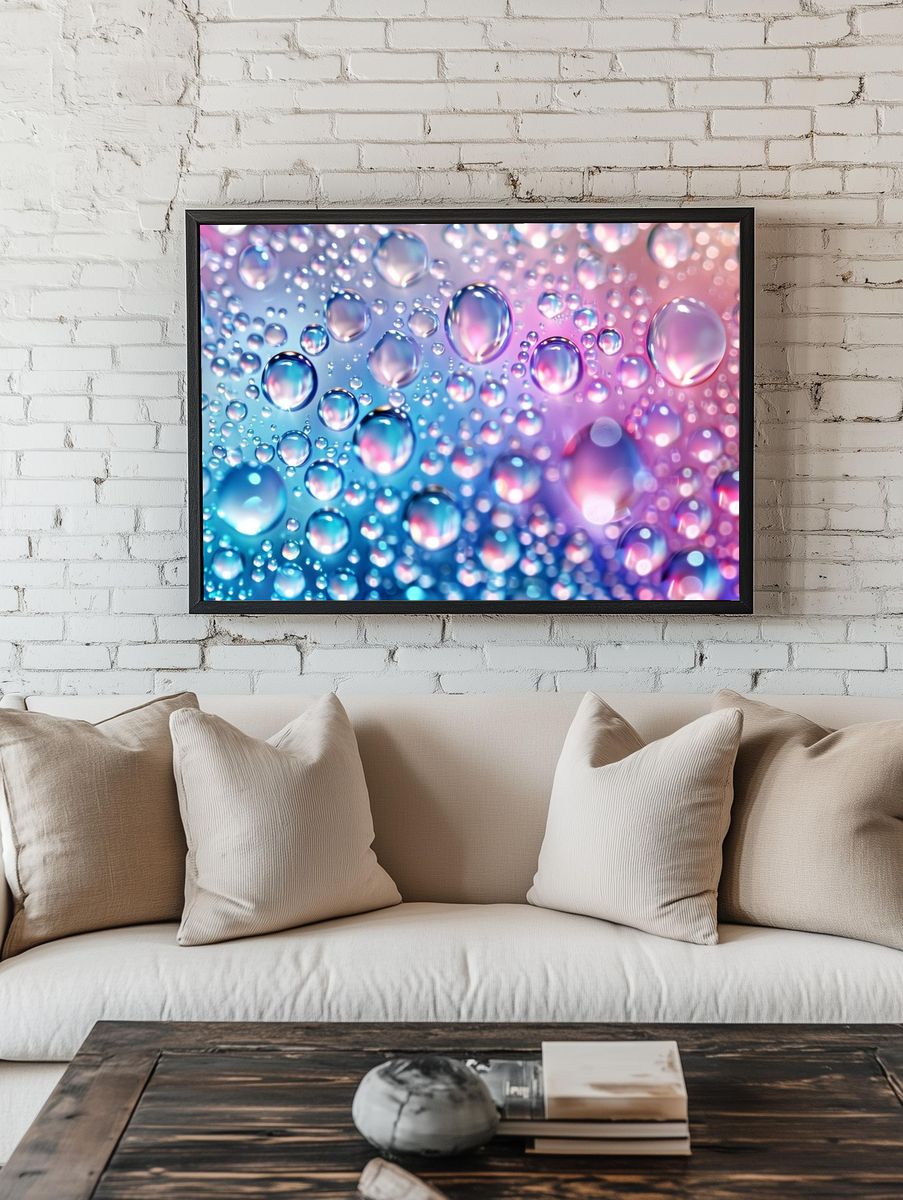 Pastel Water Droplets Abstract Poster. — room view 1