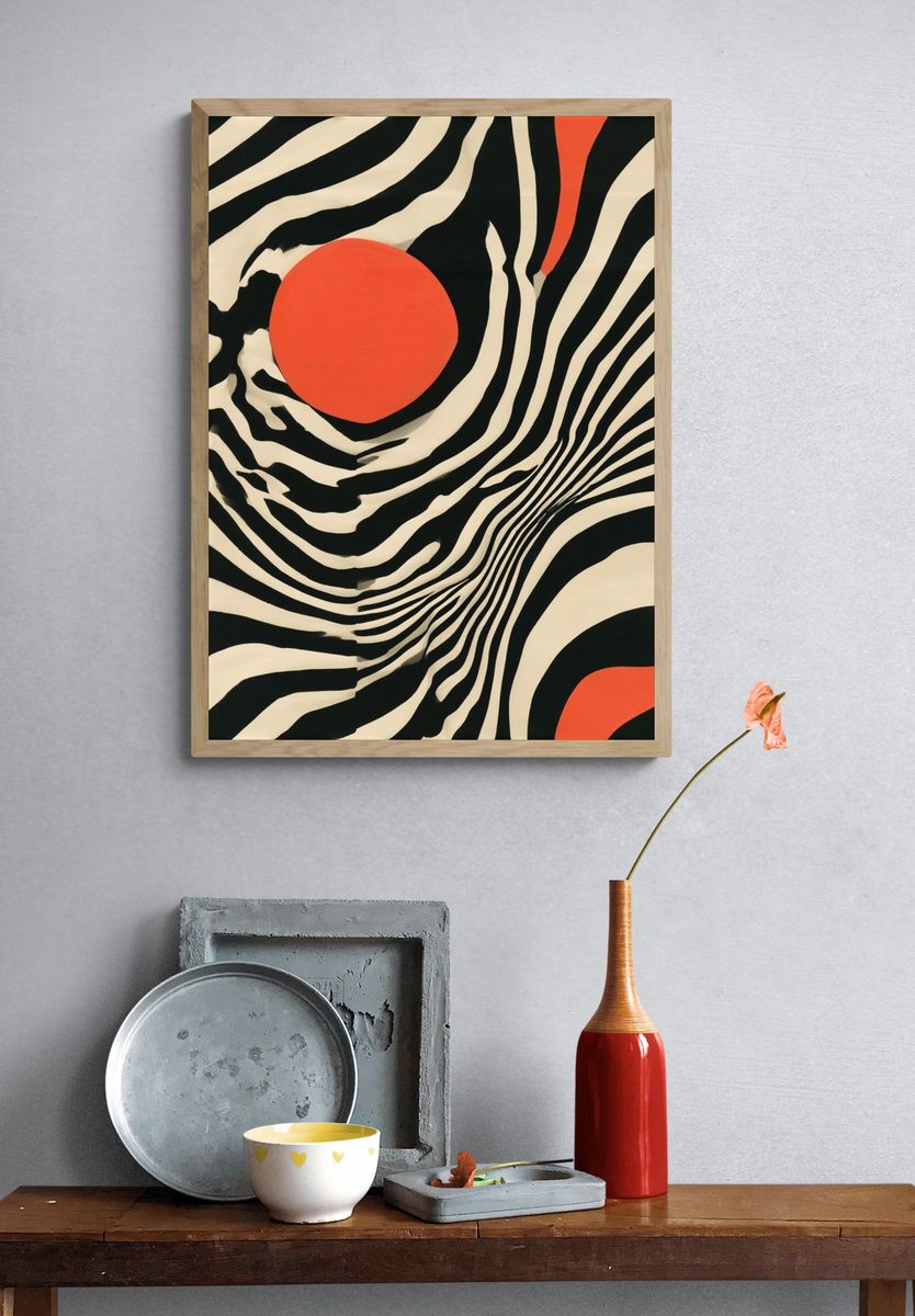 Zebra Sun Abstract Poster. — room view 3