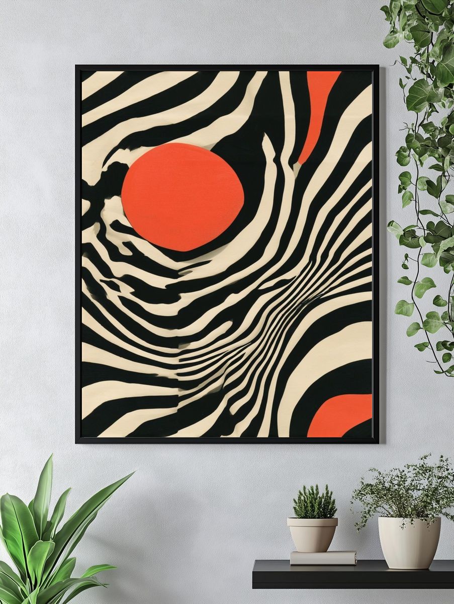 Zebra Sun Abstract Poster. — room view 4