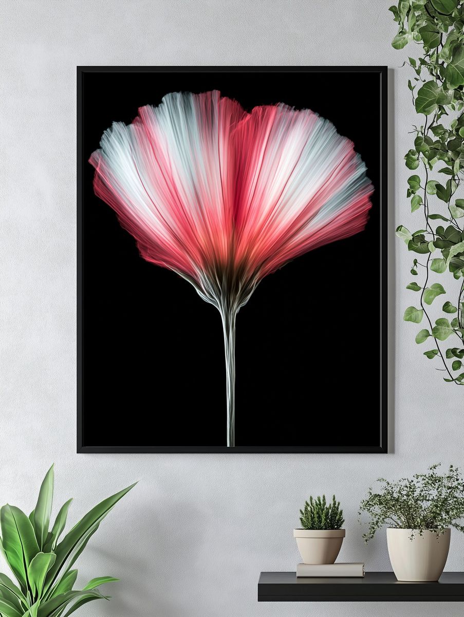 Pink Fiber Bloom Abstract Print. — room view 4