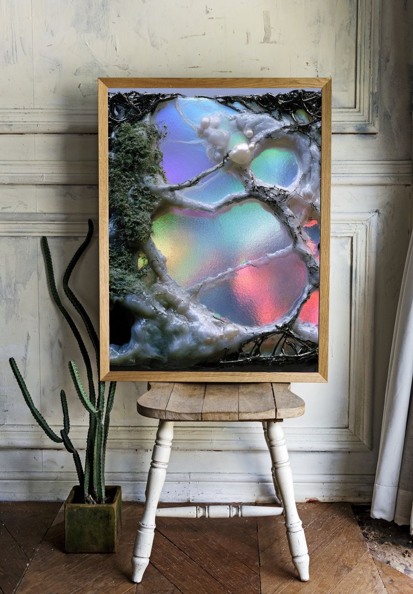 Iridescent Organic Abstract Poster. room preview