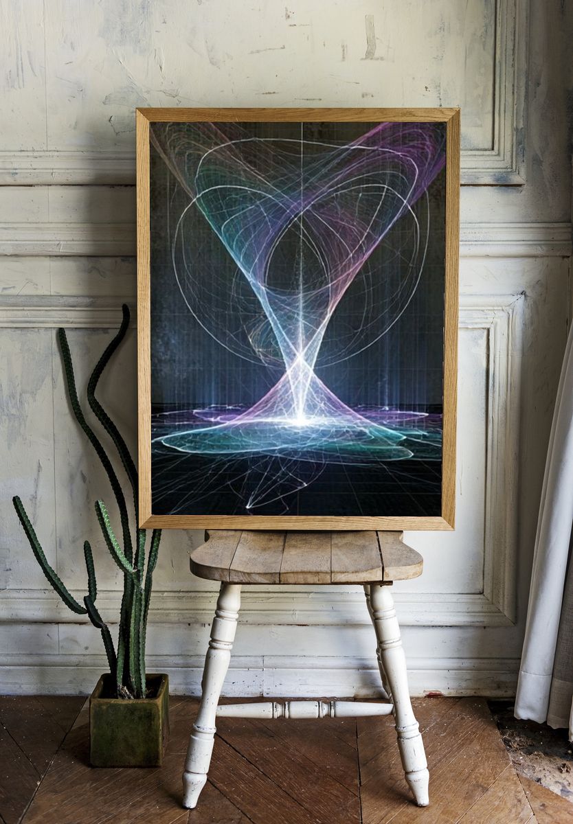 Neon Light Spiral Abstract Poster. room preview