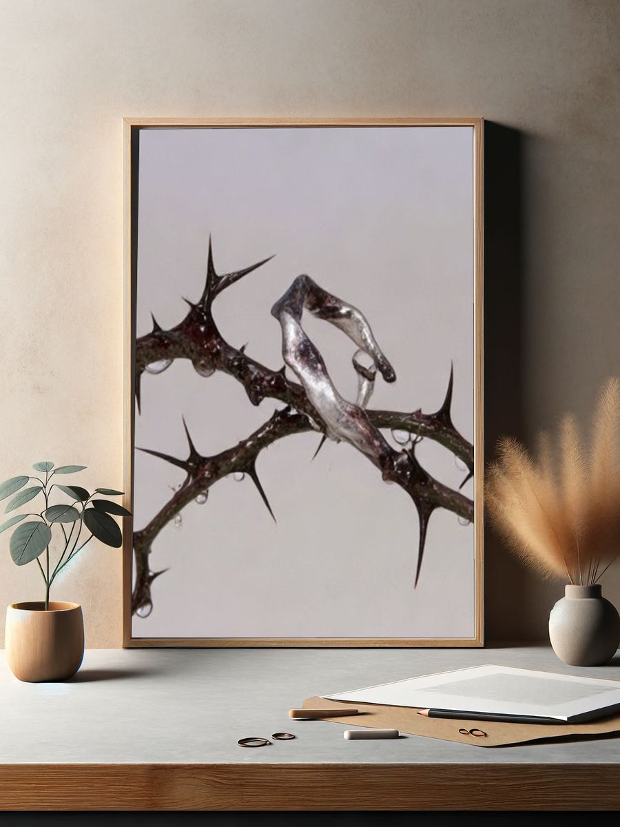 Thorny Branches Abstract Print. — room view 2
