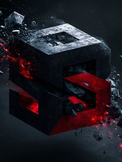 Crimson Stone Abstract Poster.
