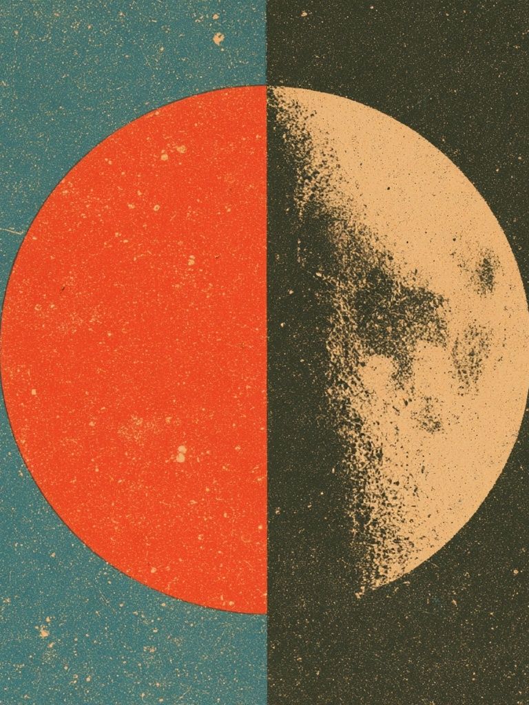 Split Moon Abstract Poster. poster detail