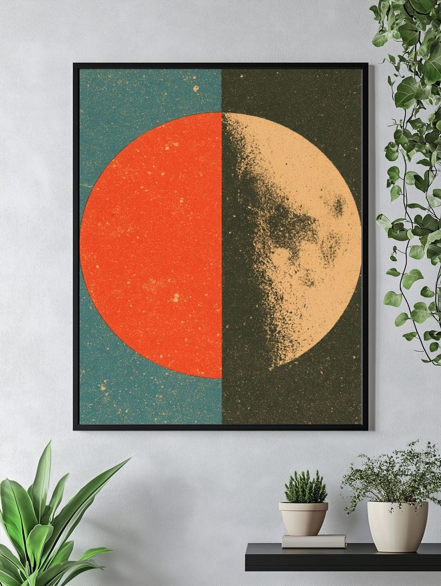 Split Moon Abstract Poster. — room view 4