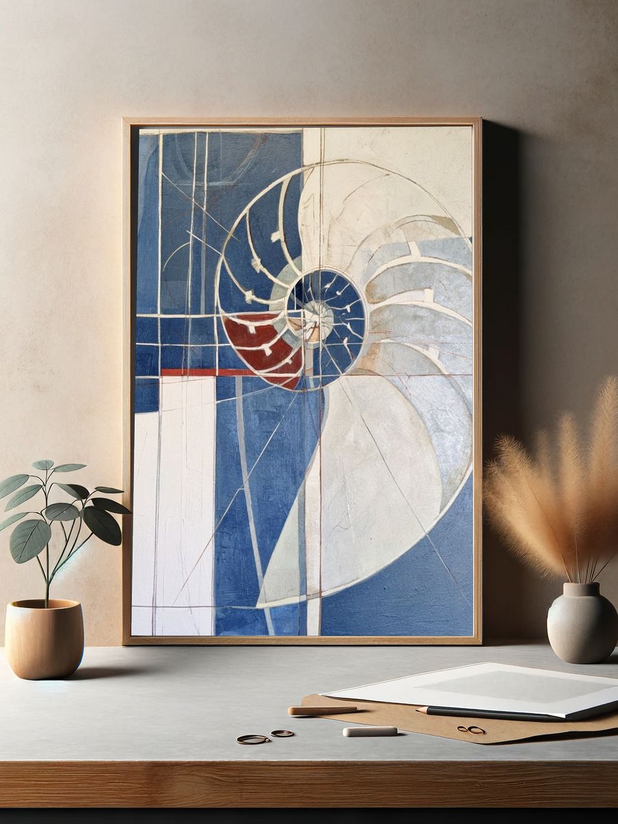 Nautilus Spiral Abstract Poster. — room view 2