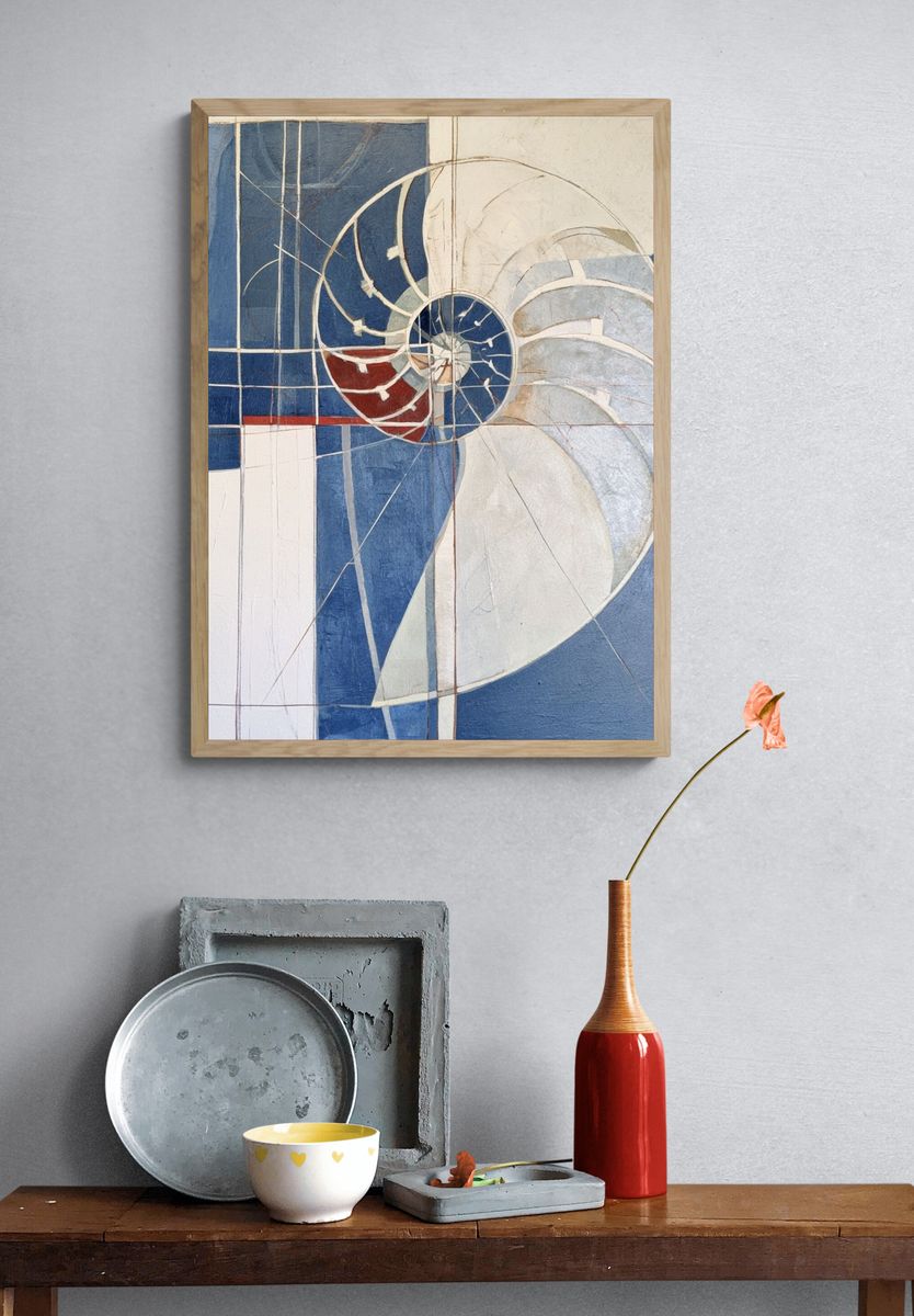 Nautilus Spiral Abstract Poster. — room view 3
