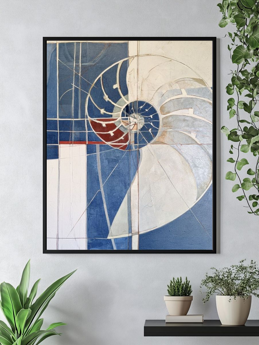 Nautilus Spiral Abstract Poster. — room view 4