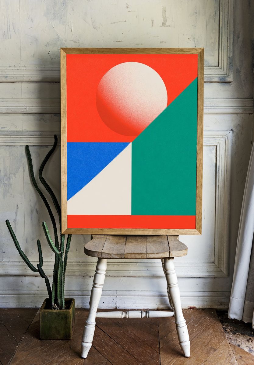 Geometric Sphere Abstract Poster. — room view 1