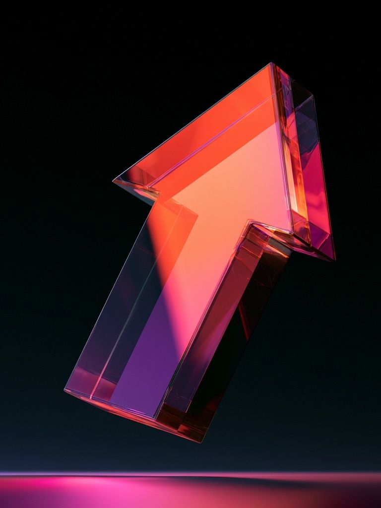 Neon Glass Arrow Abstract Poster. poster — abstract art