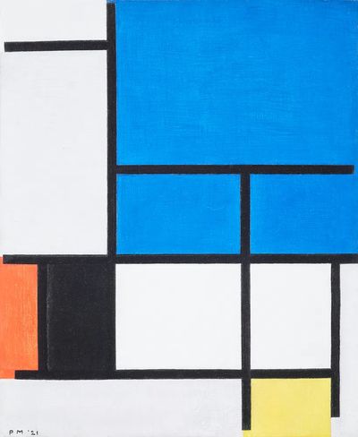 Composition Large Blue Plane, Red. poster print