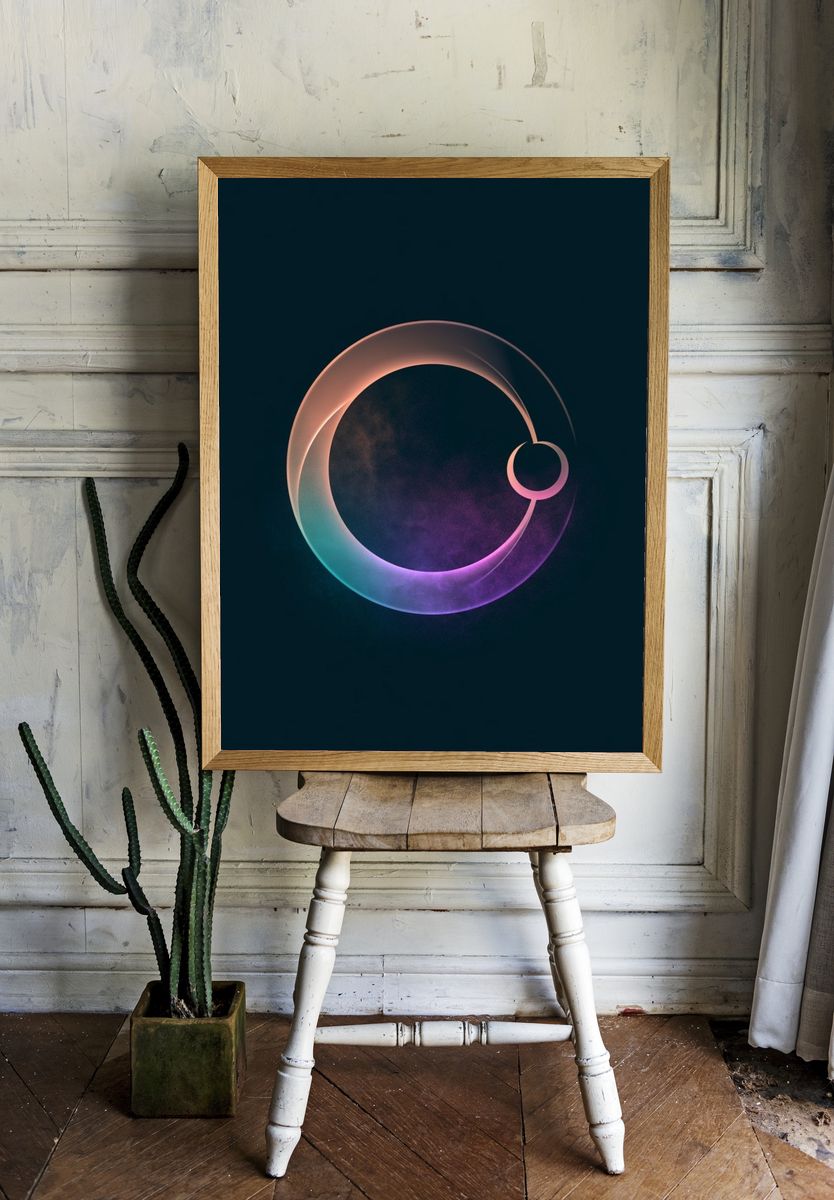 Celestial Orbital Abstract Poster. — room view 1