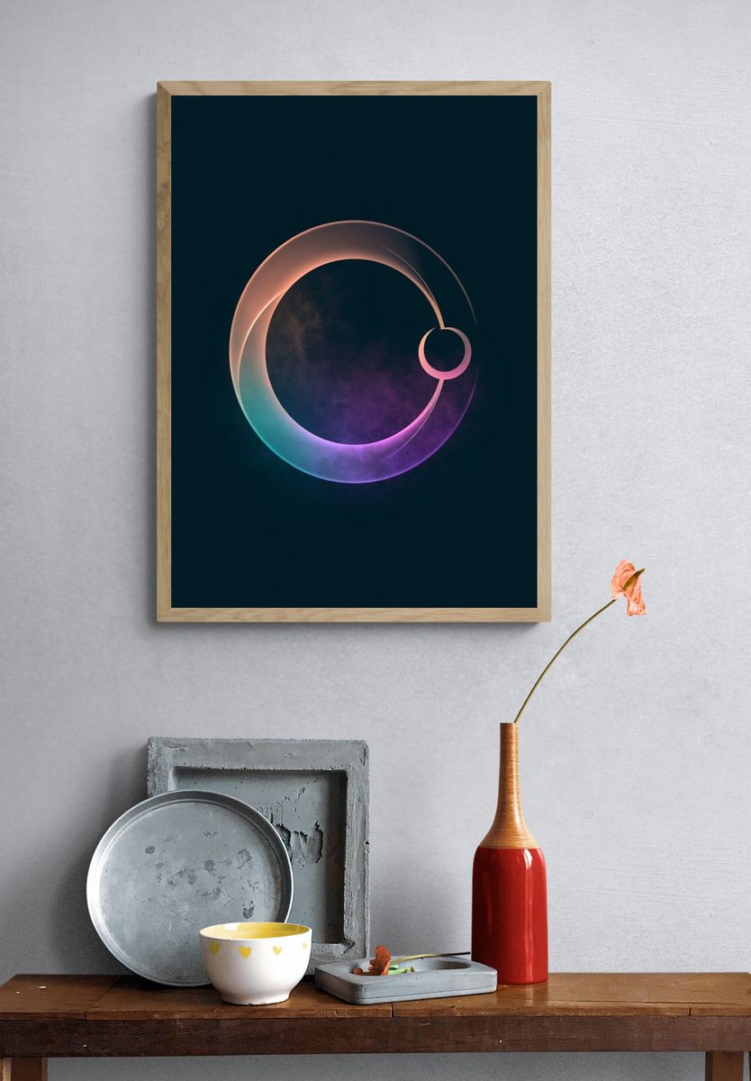 Celestial Orbital Abstract Poster. — room view 3