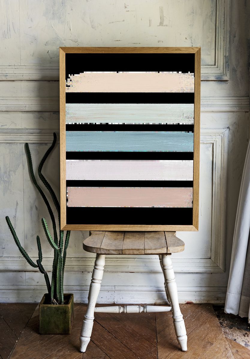 Textured Light Abstract Print. — room view 1