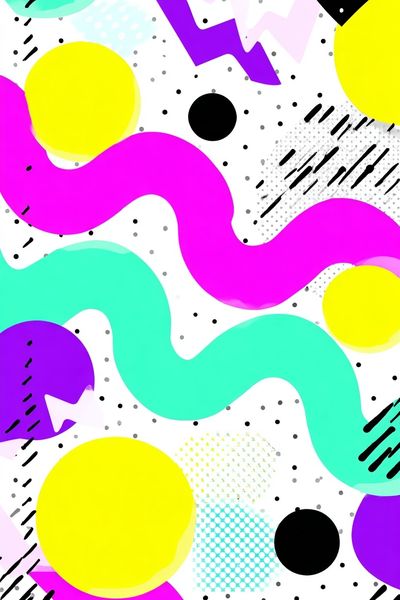 Neon Memphis Abstract Poster. poster print