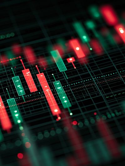 Neon Candlestick Chart Poster. poster