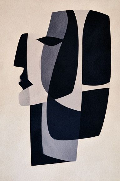 Abstract Face Collage Poster. poster — abstract art